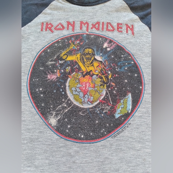 Vintage Iron Maiden 1983 World Piece Tour "The Beast On The Run" Official Shirt. - Picture 3 of 10